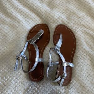 Metallic Thong Sandals